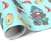 Kerstkabouter Verpleegster Patroon Cadeaupapier (Rol Hoek)