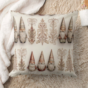 Kerstkabouter Vintage Waterverf Holiday Patroon Kussen