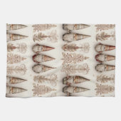 Kerstkabouter Vintage Waterverf Kerstpatroon Theedoek (Horizontaal)