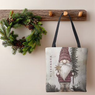 Kerstkabouter voor de feestdagen Aangepaste naam  Tote Bag