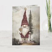 Kerstkabouter voor de feestdagen kaart (Voorkant)