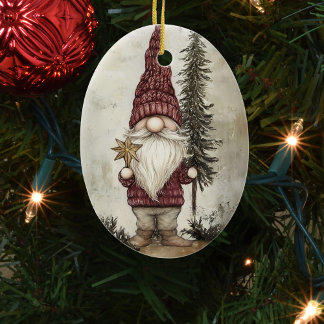 Kerstkabouter voor de Feestdagen Keramisch Ornament