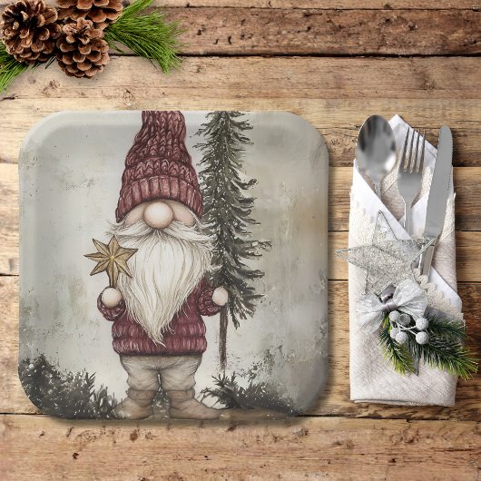 Kerstkabouter voor de Feestdagen Papieren Bordje