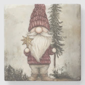 Kerstkabouter voor de Feestdagen Stenen Onderzetter (Voorkant)