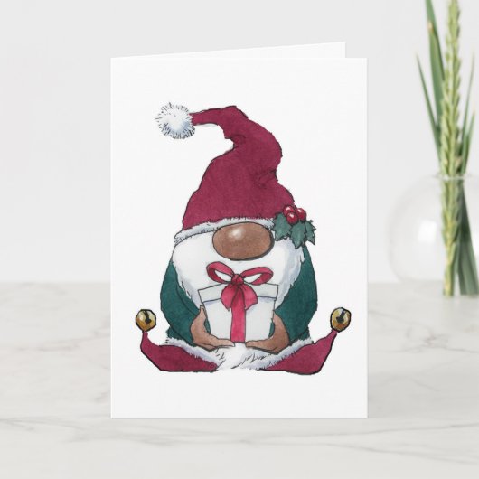 Kerstkabouter wenskaart kaart (Voorkant)