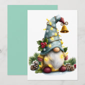 Kerstkabouter - Whimsieke kabouter met lichten Feestdagenkaart (Voorkant / Achterkant)