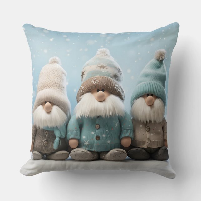 Kerstkabouter Worp Kussen (Voorkant)