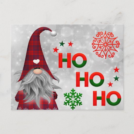 Kerstkabouter zegt Ho Ho Ho Briefkaart (Voorkant)