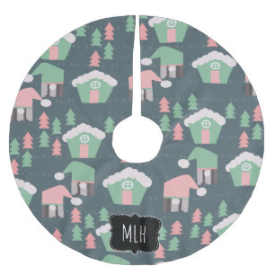 Kerstkabouterdorp Roze Groene Familie Initiaal Kerstboom Rok