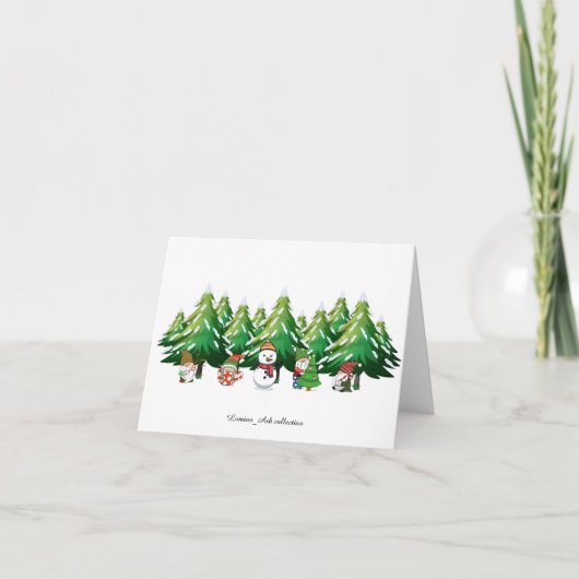 Kerstkabouterkaart Bedankkaart (Voorkant)