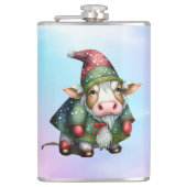 Kerstkabouterkoe Design-83456 Heupfles (Voorkant)