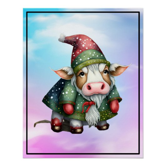 Kerstkabouterkoe Design-83456 Perfect Poster (Voorkant)