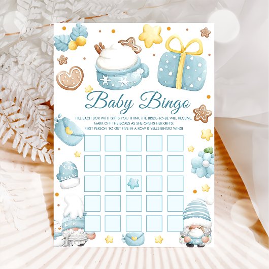 Kerstkabouters Baby Shower Bingo Spelkaart Kaart