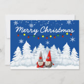 Kerstkabouters Besneeuwd Bos Vakantiewenskaart Feestdagenkaart (Voorkant)