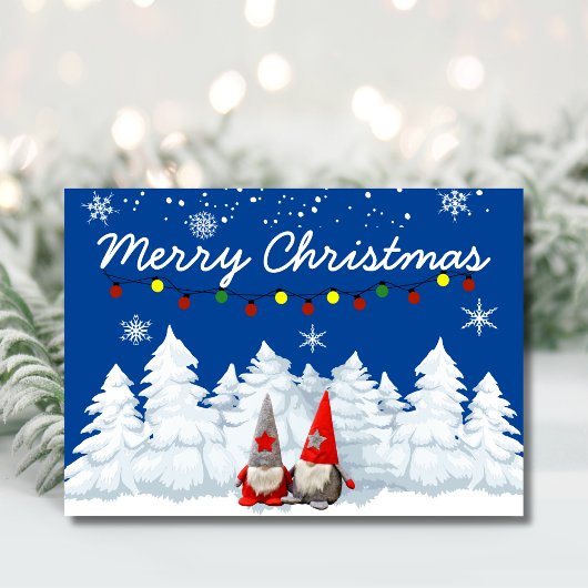 Kerstkabouters Besneeuwde Bossen Kerstkaart