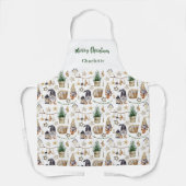 Kerstkabouters boerderij naam script schort (Voorkant)