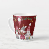 Kerstkabouters Bourgondië Love Joy Peace Foliage Latte Mok (Linkerhoek)