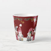 Kerstkabouters Bourgondië Love Joy Peace Foliage Latte Mok (Voorkant)