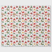 Kerstkabouters Cadeaupapier (Vlak)