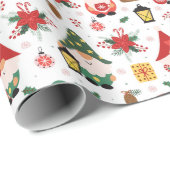 Kerstkabouters Cadeaupapier (Rol Hoek)