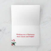 Kerstkabouters en Poinsettia Kaart (Binnen)