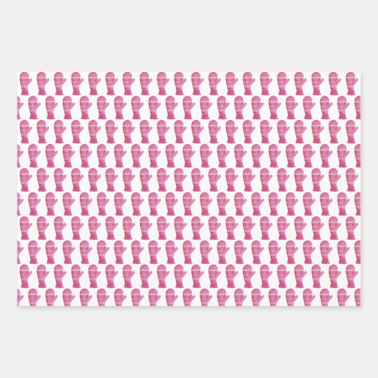 Kerstkabouters en rendieren met handschoenen inpakpapier vel (Voorkant 3)