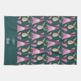 Kerstkabouters en rendieren met handschoenen theedoek