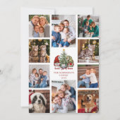 Kerstkabouters Familie 10 Fotocollage Feestdagenkaart (Voorkant)