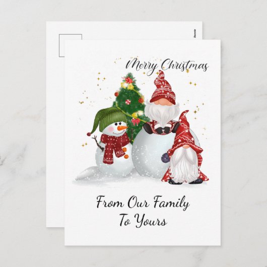 Kerstkabouters Feestdagenkaart (Voorkant / Achterkant)