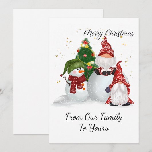 Kerstkabouters Feestdagenkaart (Voorkant / Achterkant)