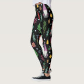 Kerstkabouters: Feestelijk naadloos patroon Leggings (Links)