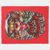 Kerstkabouters Fleece Deken (Voorkant (Horizontaal))