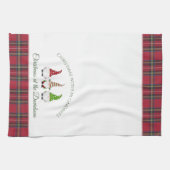 Kerstkabouters gepersonaliseerde naam Kerstmis Theedoek (Horizontaal)