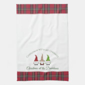 Kerstkabouters gepersonaliseerde naam Kerstmis Theedoek (Verticaal)