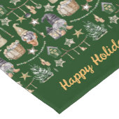 Kerstkabouters groene Scandinavische boerderijstij Korte Tafelloper (Hoek)