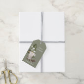 Kerstkabouters in het bos cadeaulabel (Met Touw)