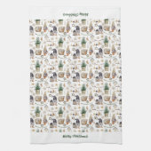 Kerstkabouters in noordse boerderijstijl theedoek (Verticaal)