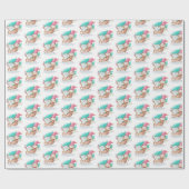 Kerstkabouters in slee cadeaupapier (Vlak)