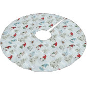 Kerstkabouters in Sneeuw Waterverf Vakantie Kerstboom Rok (Gekanteld)