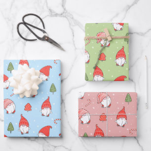 Kerstkabouters Inpakpapier Set van 3 Vel