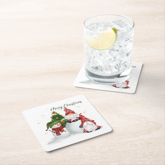 Kerstkabouters Kartonnen Onderzetters (Insitu)