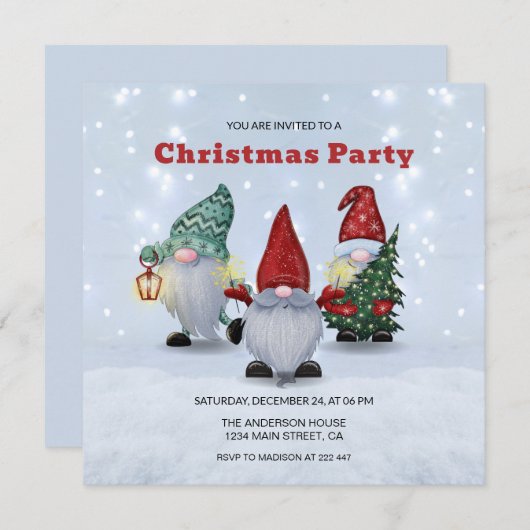 Kerstkabouters Kerstmis Kaart (Voorkant / Achterkant)