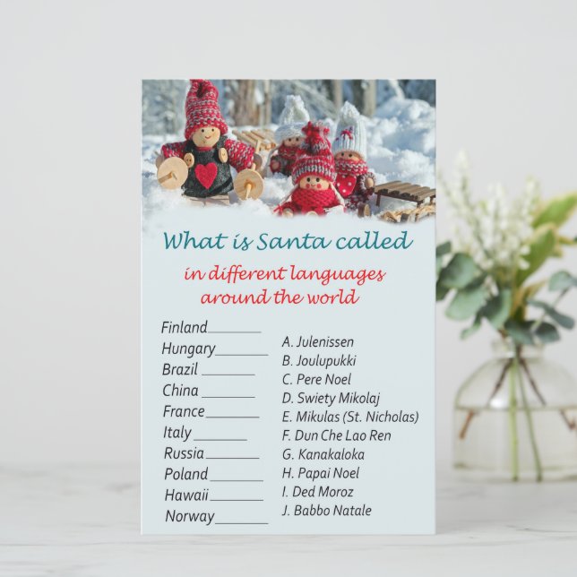 Kerstkabouters Kerstmis rond de wereld spel (Staand voorkant)