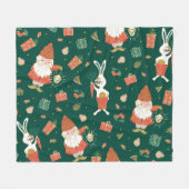Kerstkabouters, konijnenvakantiepatroon. fleece deken (Voorkant (Horizontaal))
