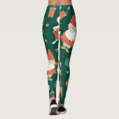 Kerstkabouters, konijnenvakantiepatroon. leggings (Achterkant)