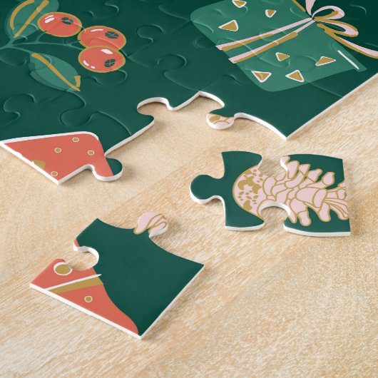 Kerstkabouters, konijnenvakantiepatroon. legpuzzel (Zijkant)