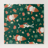 Kerstkabouters, konijnenvakantiepatroon. legpuzzel (Horizontaal)