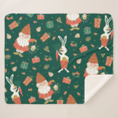 Kerstkabouters, konijnenvakantiepatroon. sherpa deken (Voorkant (horizontaal))