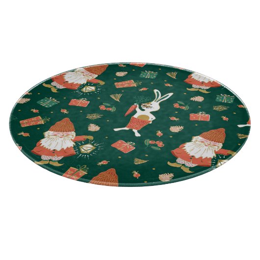 Kerstkabouters, konijnenvakantiepatroon. snijplank (Hoek)