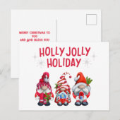 Kerstkabouters met een feestelijke uitstraling feestdagenkaart (Voorkant / Achterkant)